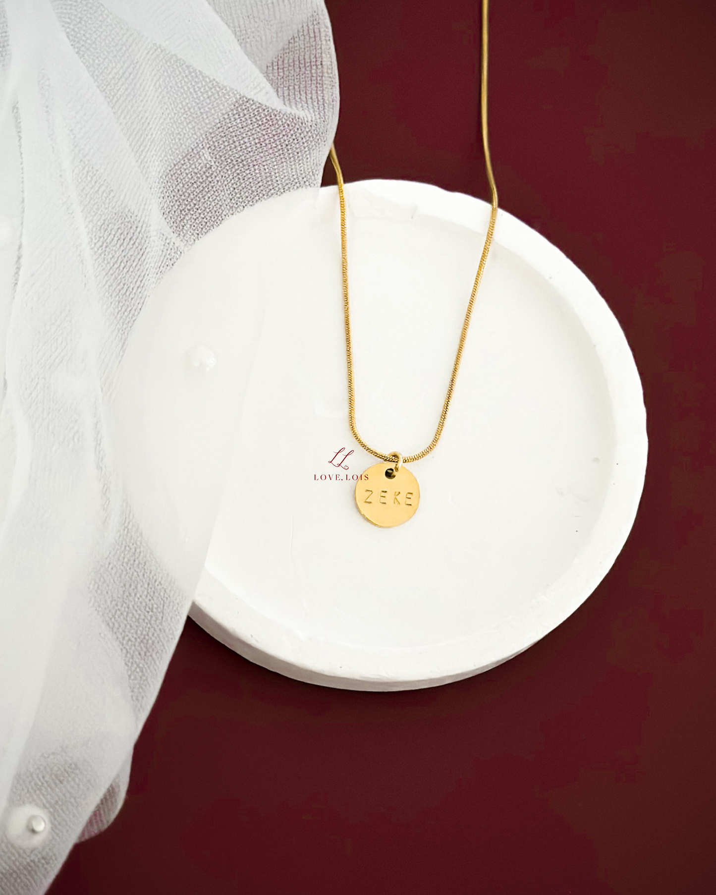 10mm Disc Personalized Handstamped Necklace