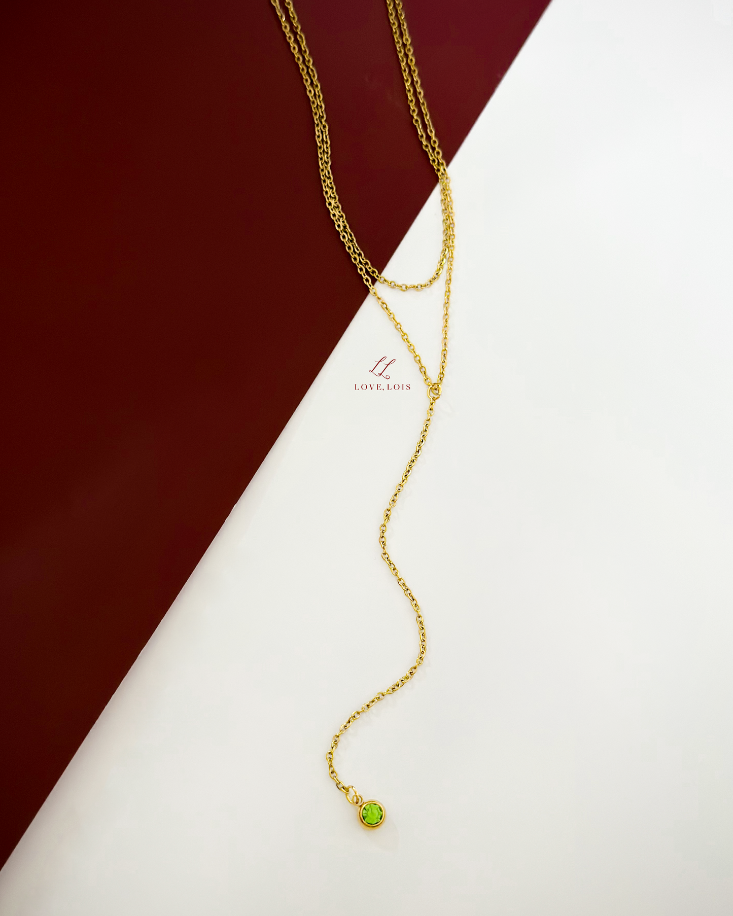 Long Birthstone Necklace