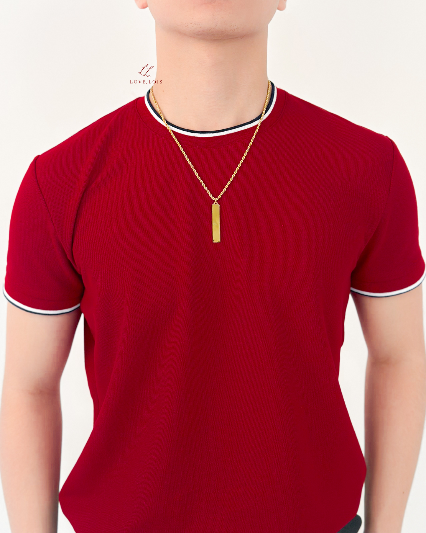Vertical Bar Personalized Handstamped Necklace