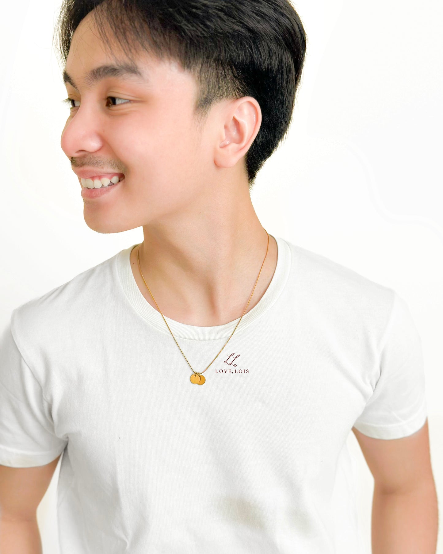 Double 10mm Disc Personalized Handstamped Necklace