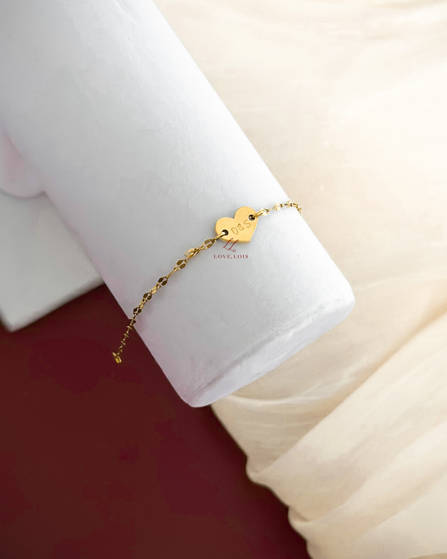 Mini Heart Personalized Handstamped Bracelet