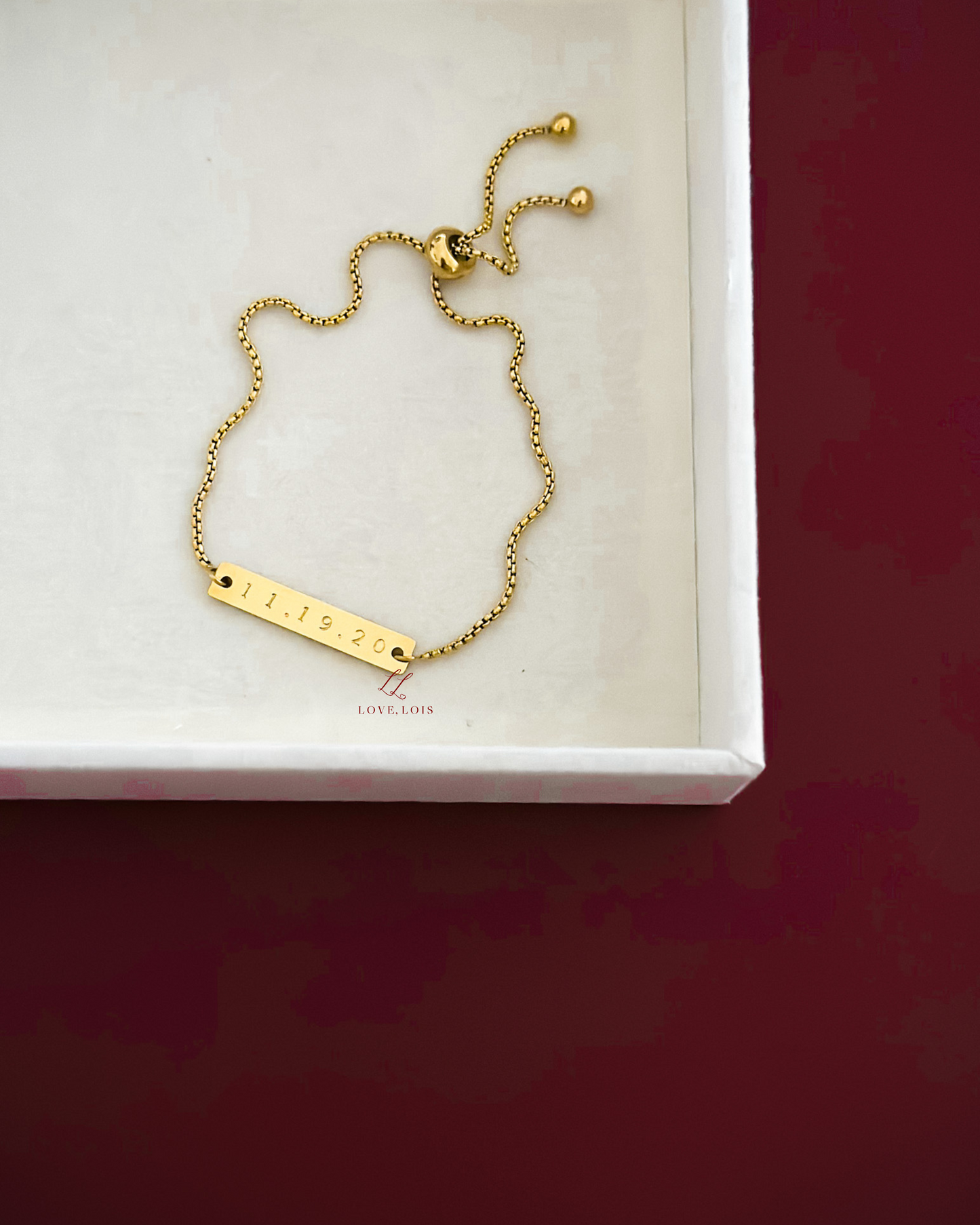 Bar Personalized Handstamped Bracelet