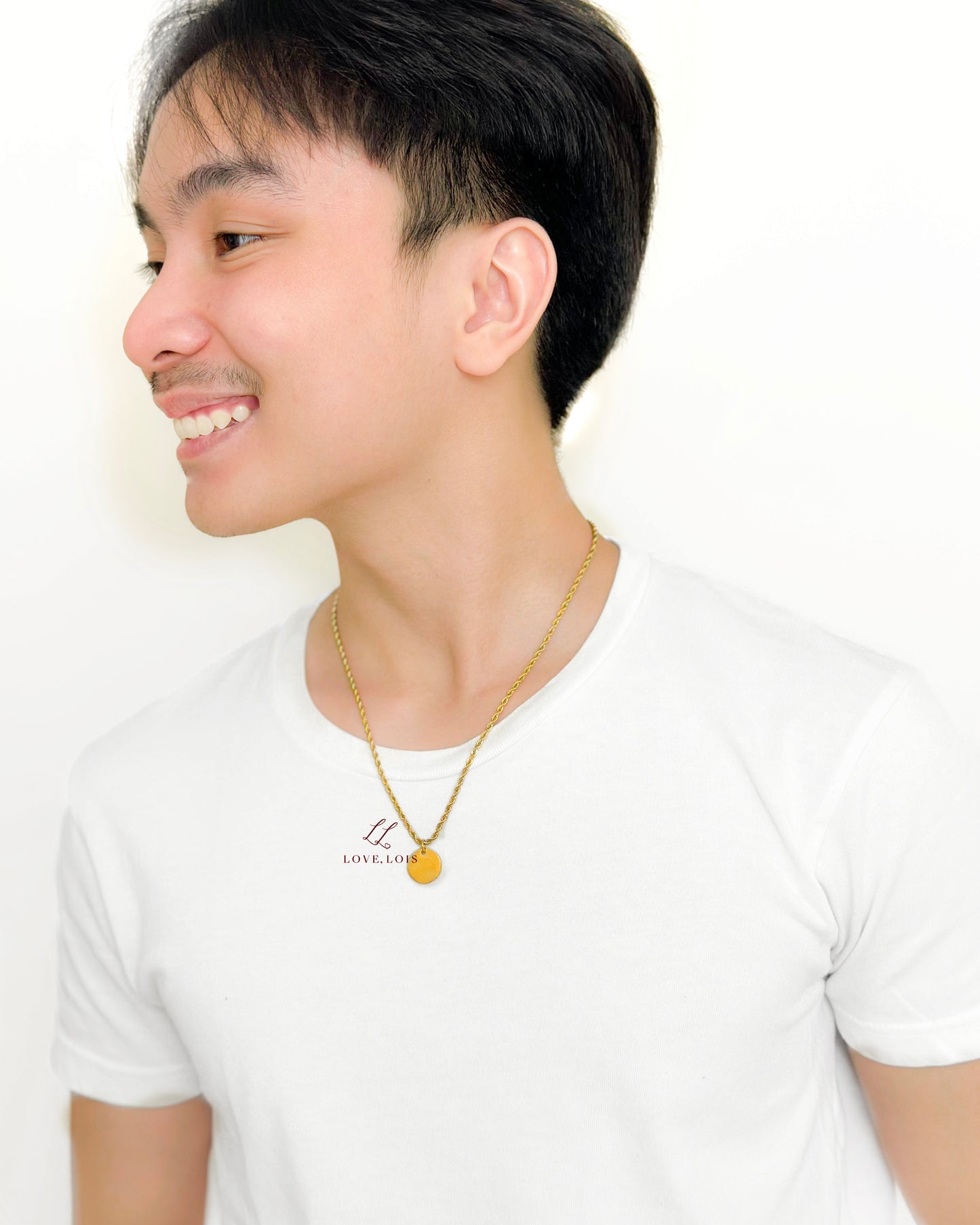 15mm Disc Personalized Handstamped Necklace