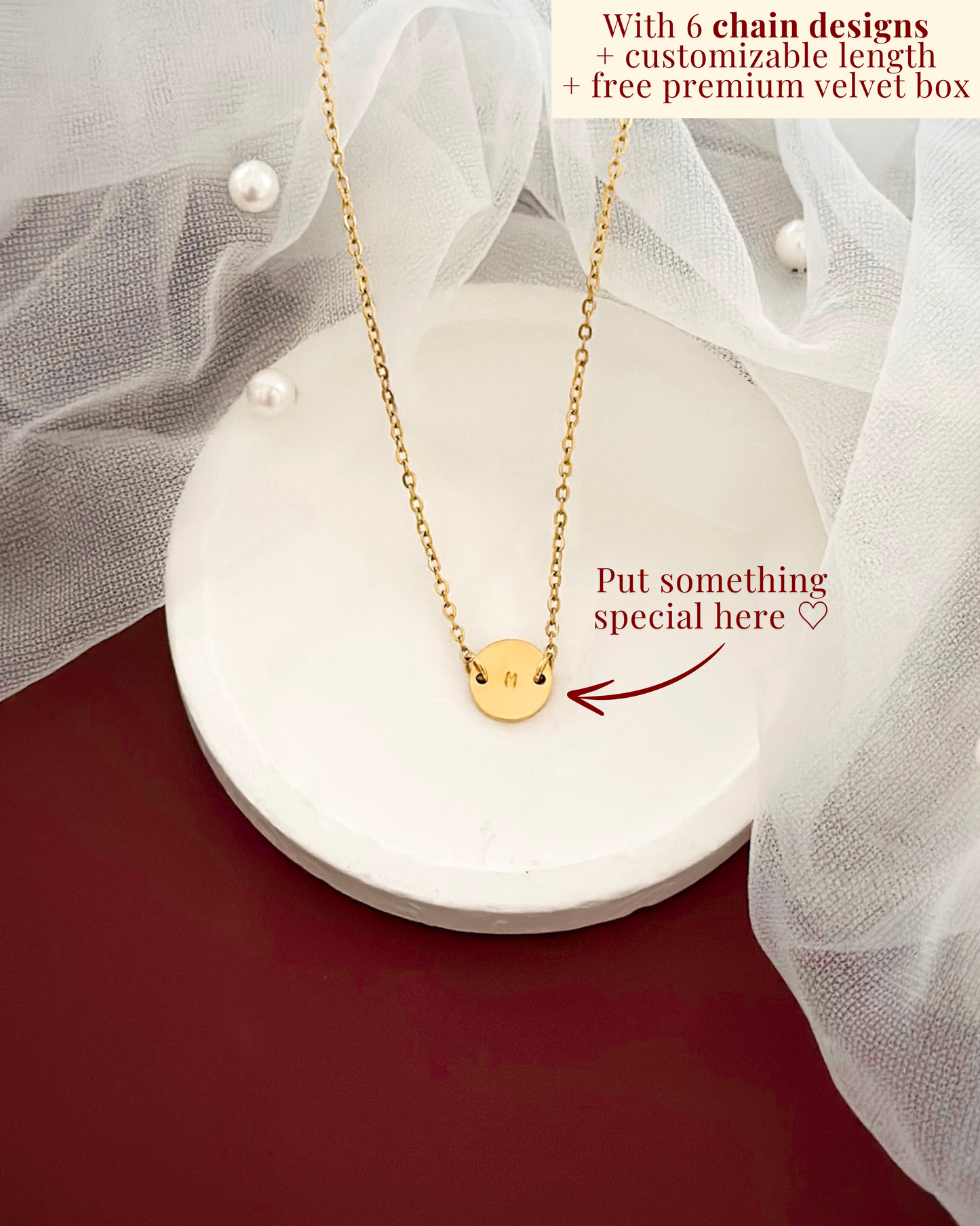 10mm Disc (Version 2) Personalized Handstamped Necklace