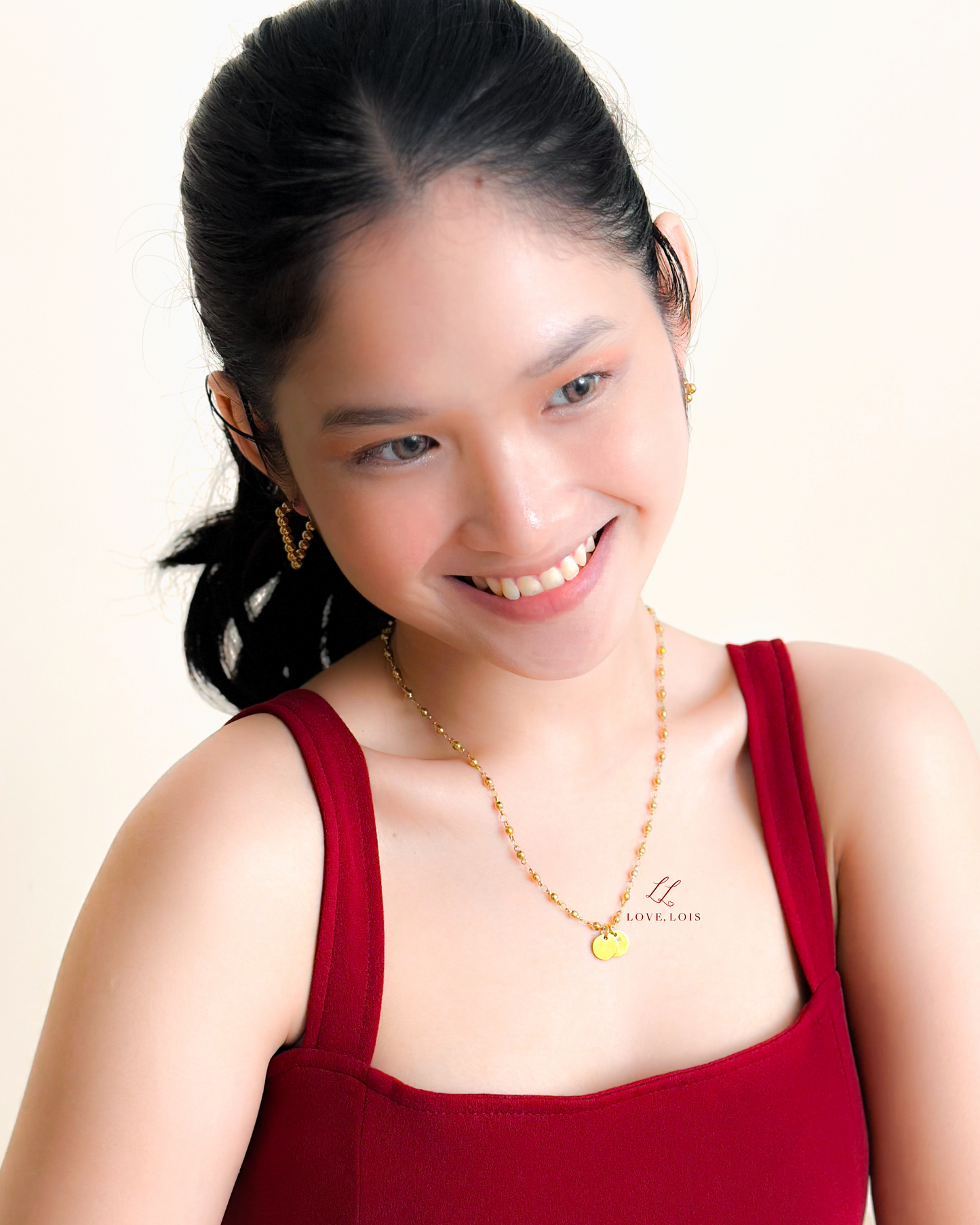 Double 10mm Disc Personalized Handstamped Necklace