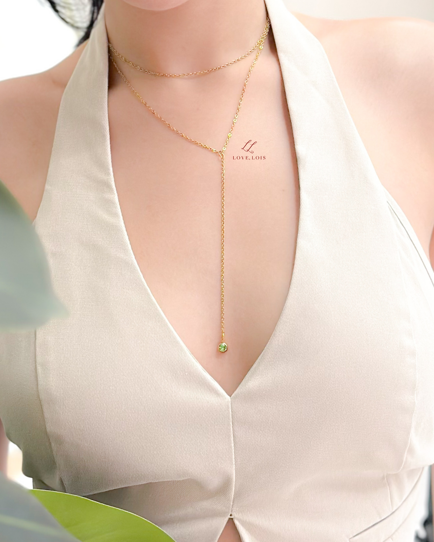 Long Birthstone Necklace