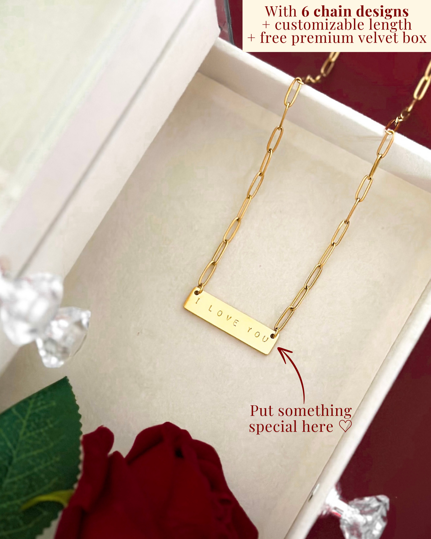 Horizontal Bar Personalized Handstamped Necklace