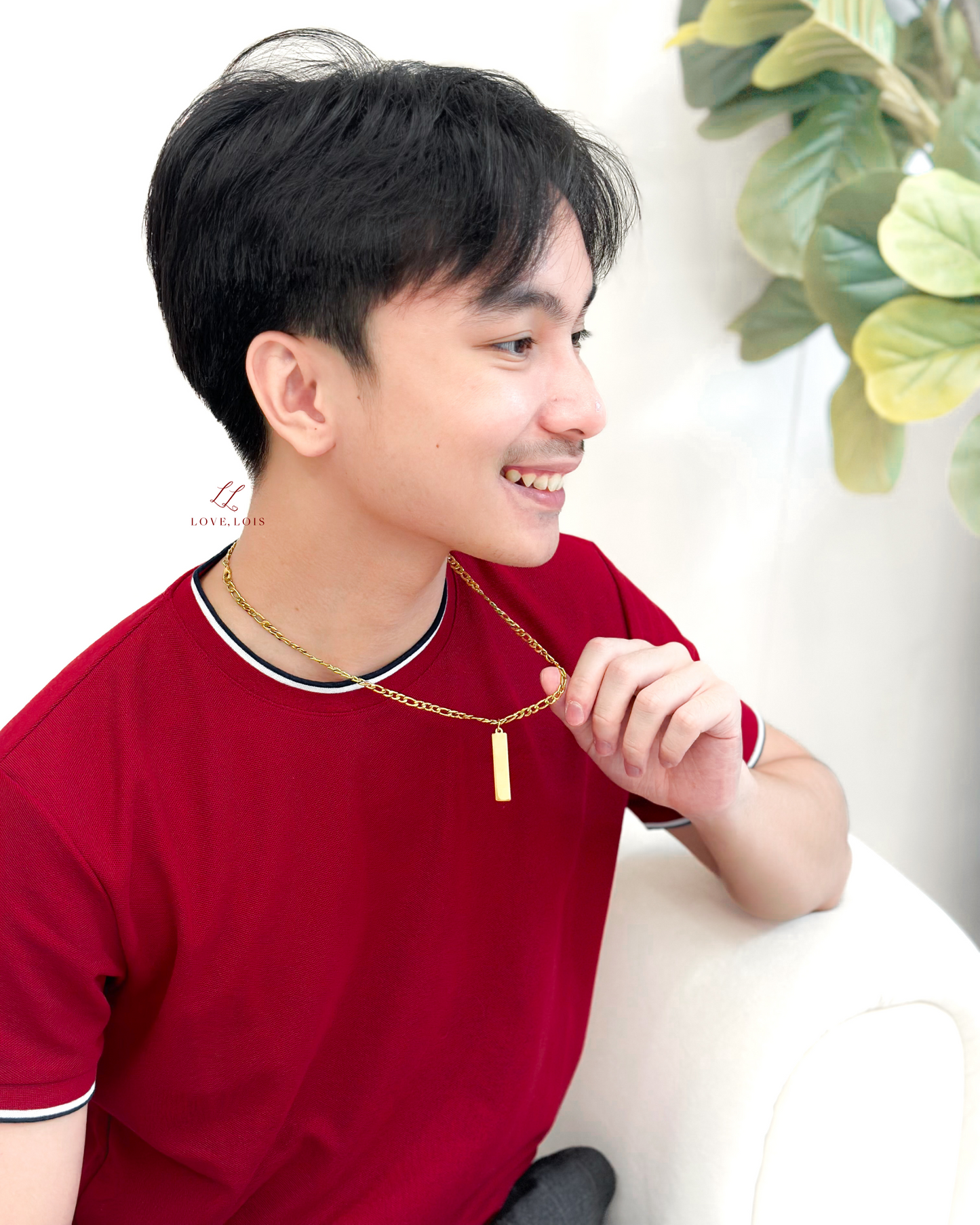 Vertical Bar Personalized Handstamped Necklace
