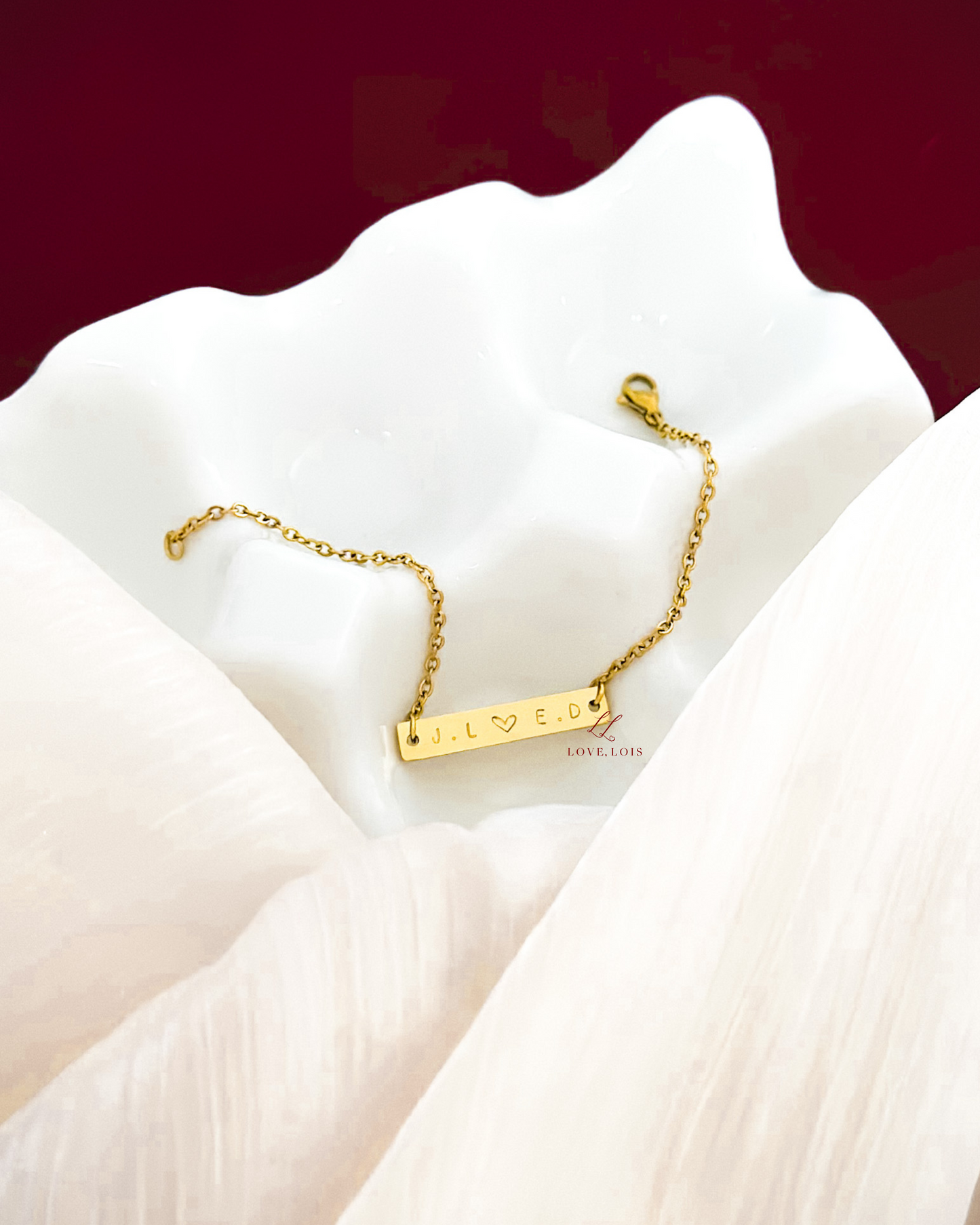 Bar Personalized Handstamped Bracelet