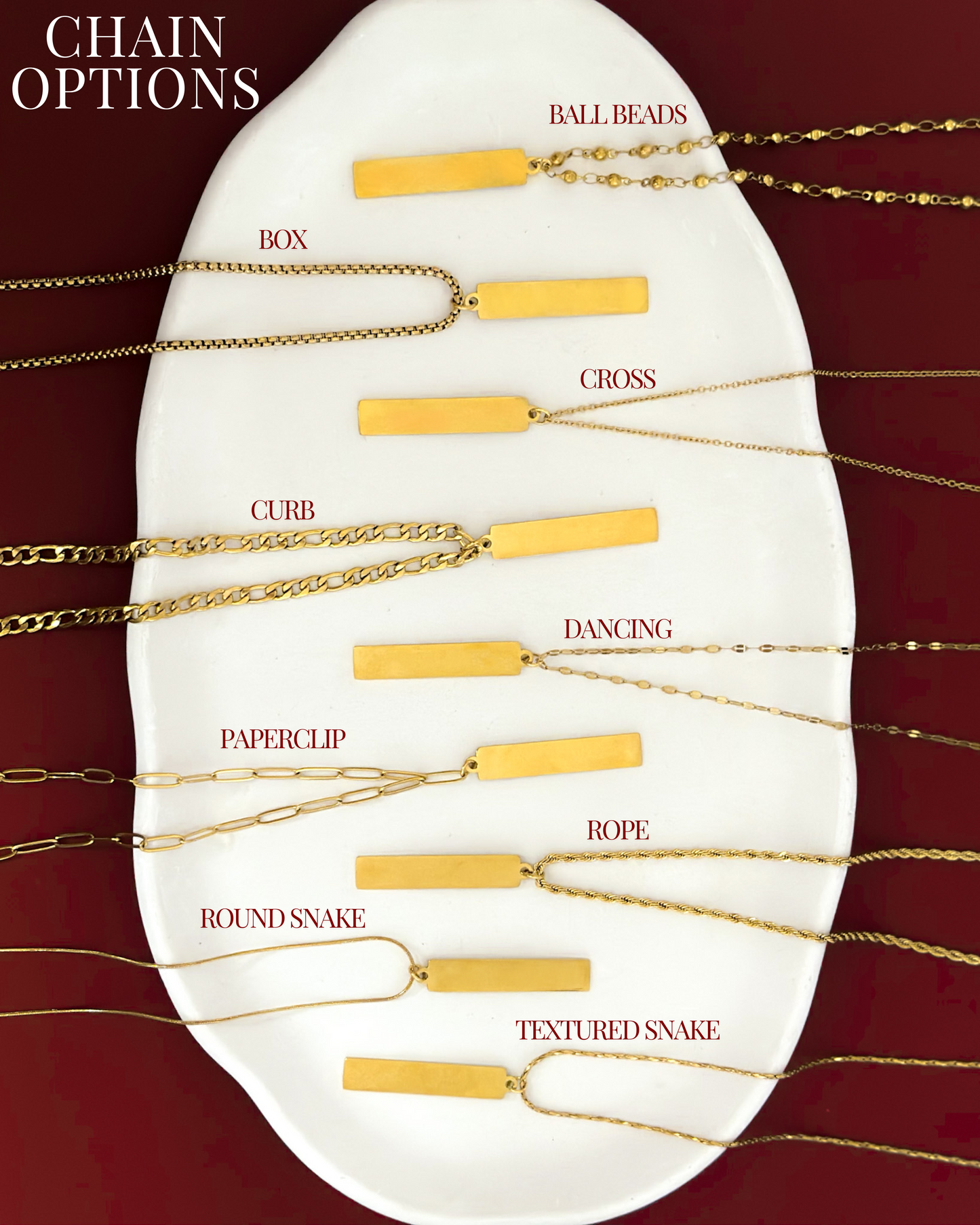 Vertical Bar Personalized Handstamped Necklace