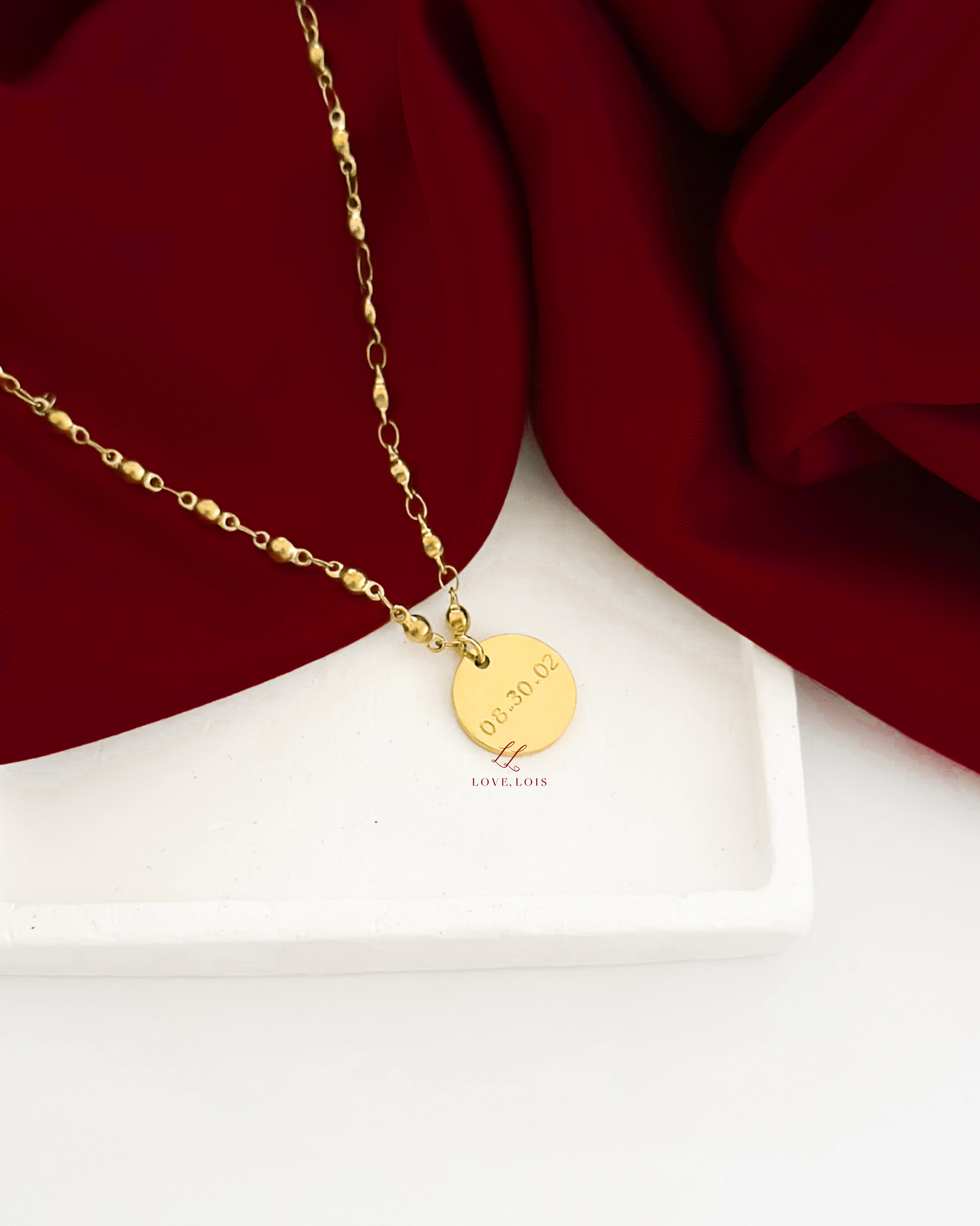 15mm Disc Personalized Handstamped Necklace