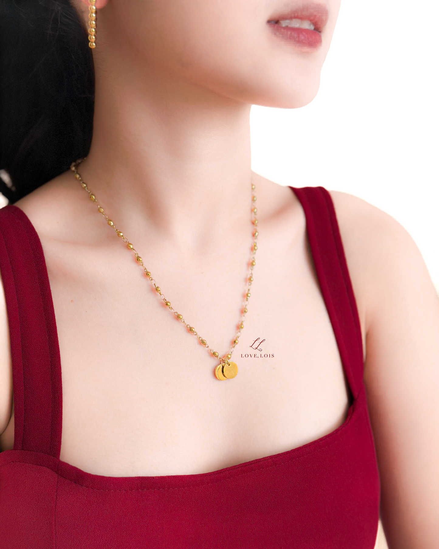 Double 10mm Disc Personalized Handstamped Necklace