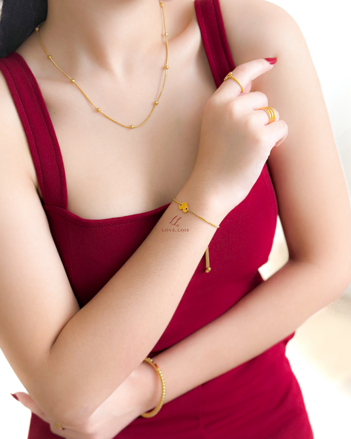 Mini Heart Personalized Handstamped Bracelet