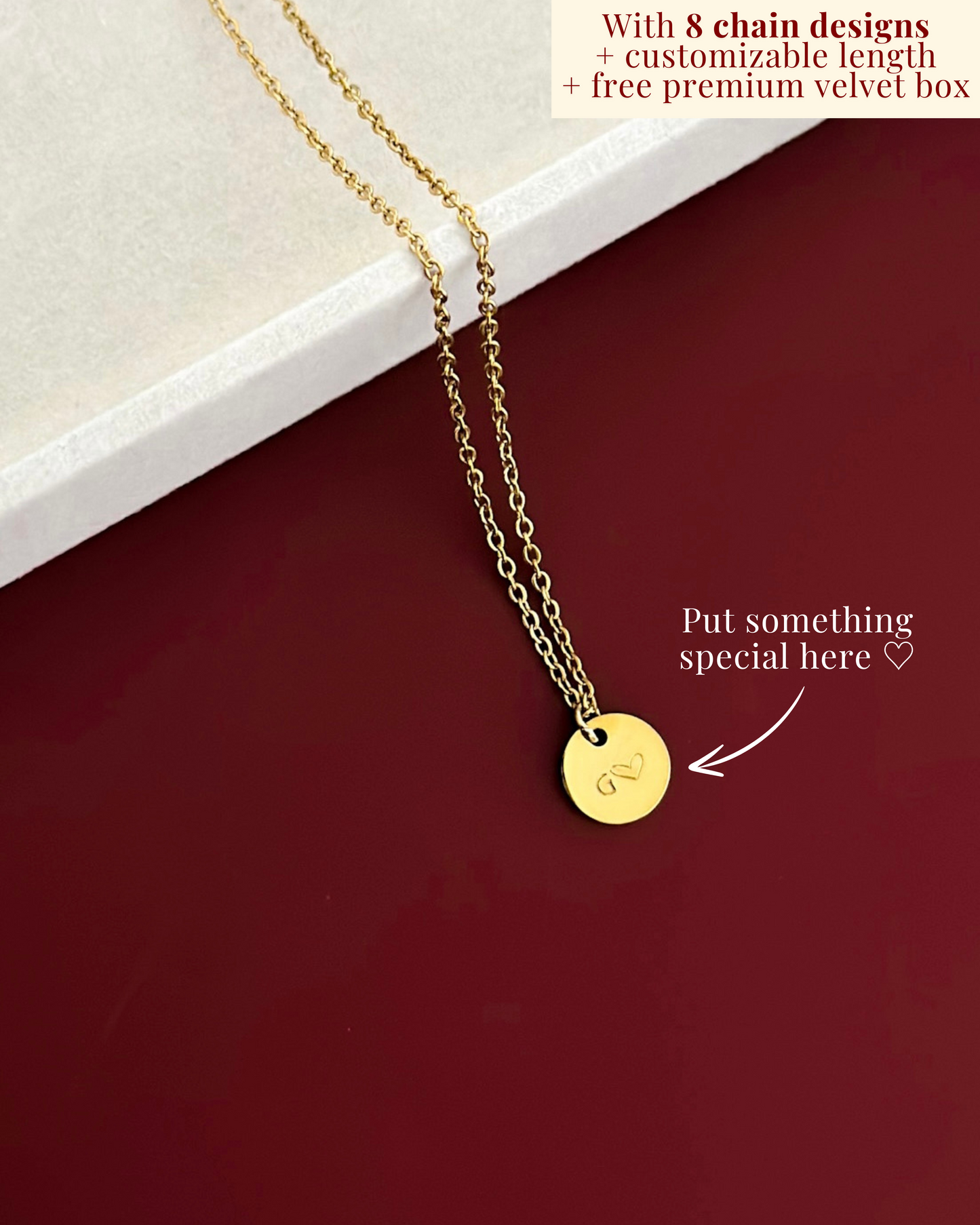 10mm Disc Personalized Handstamped Necklace