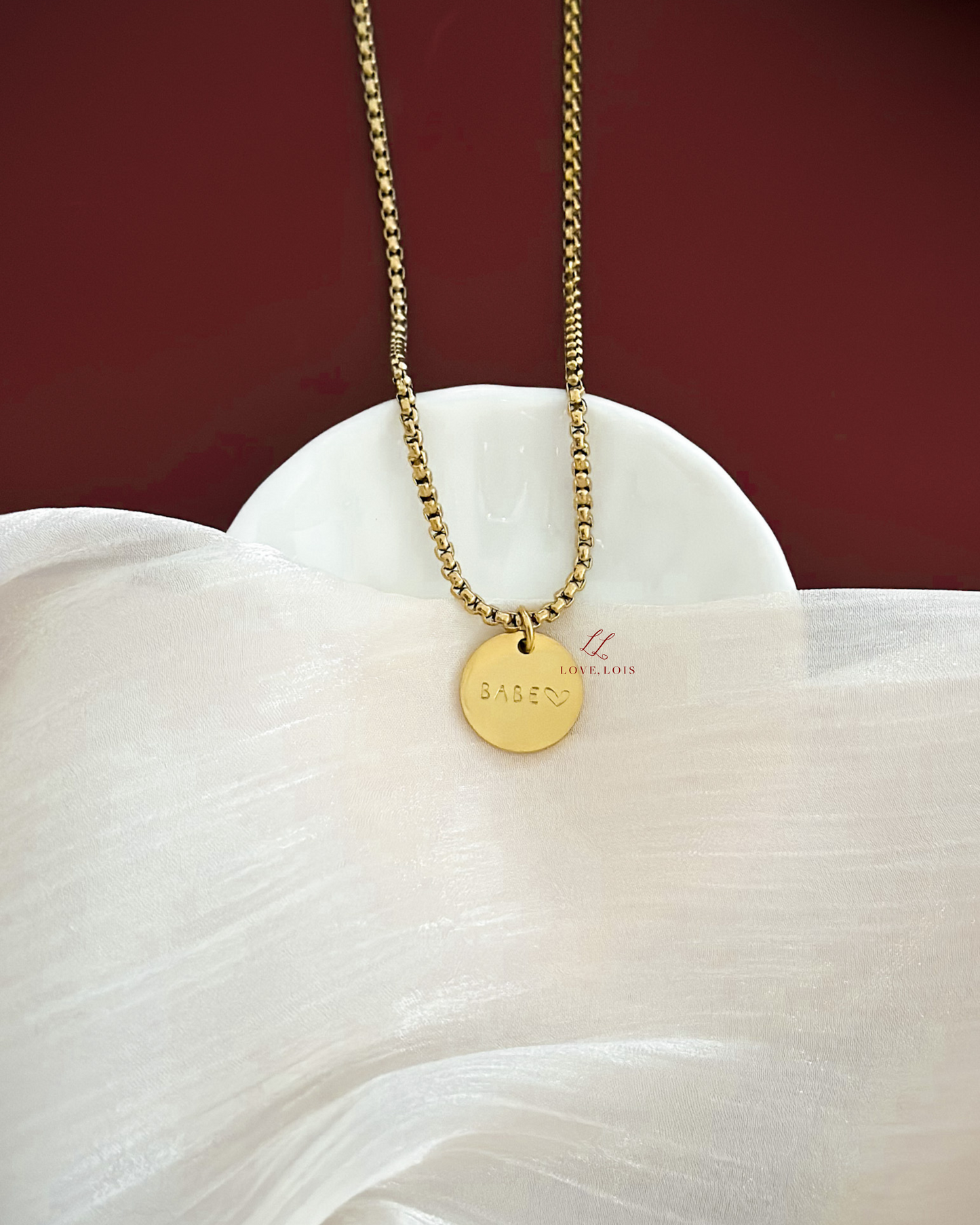 15mm Disc Personalized Handstamped Necklace