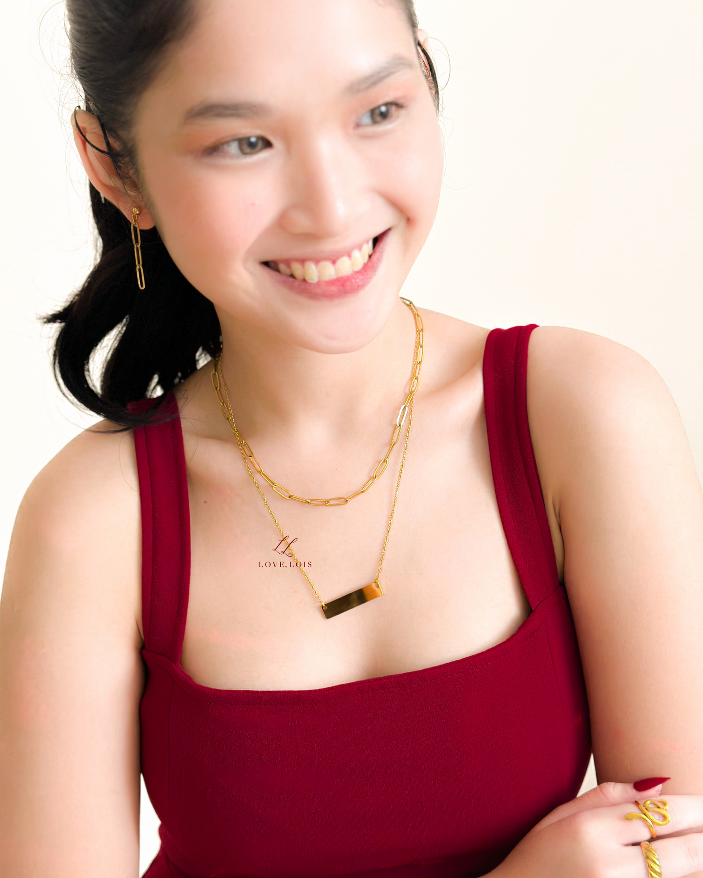 Horizontal Bar Personalized Handstamped Necklace