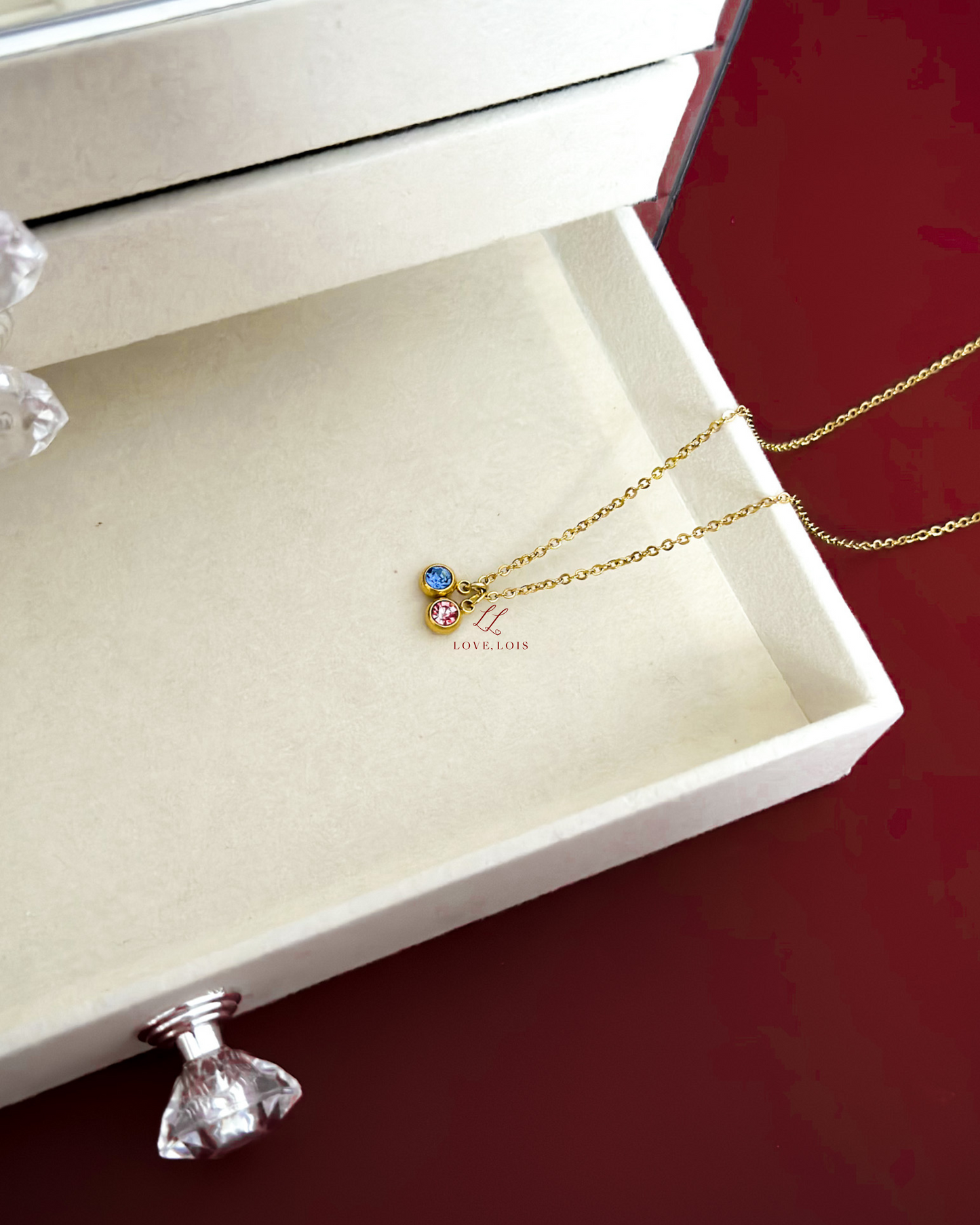 Double Birthstone Necklace
