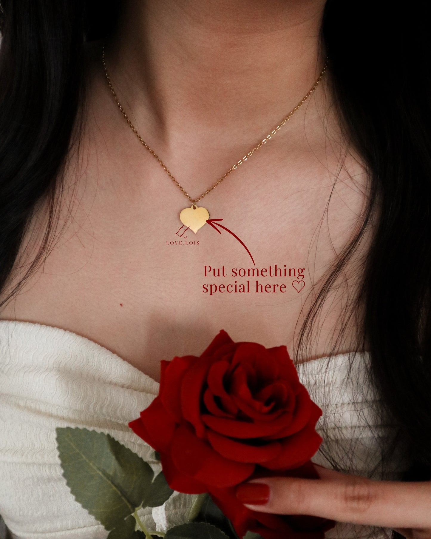 Heart Personalized Handstamped Necklace